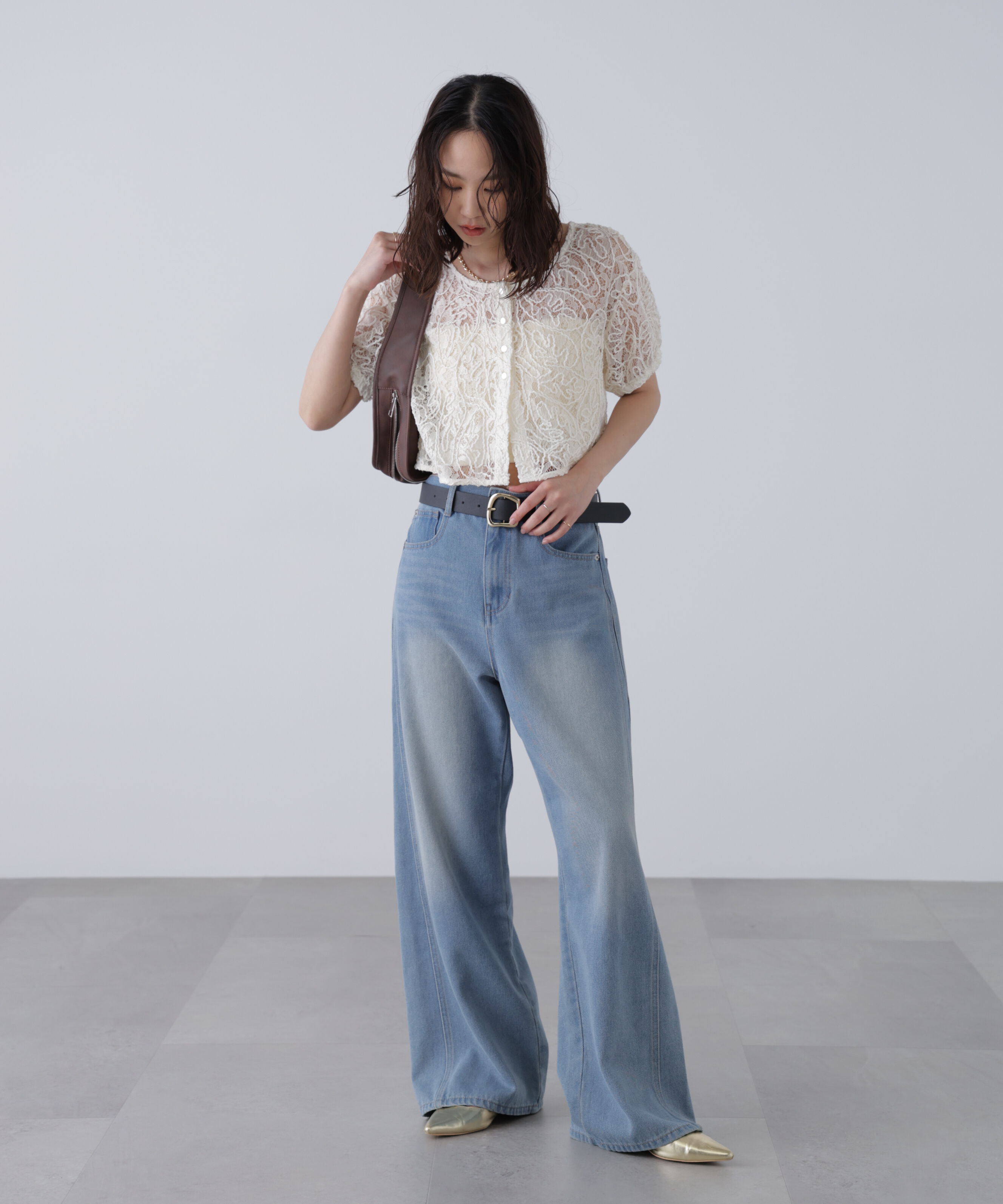  「レースコード刺繍前後2wayブラウス」|シャツ・ブラウス|