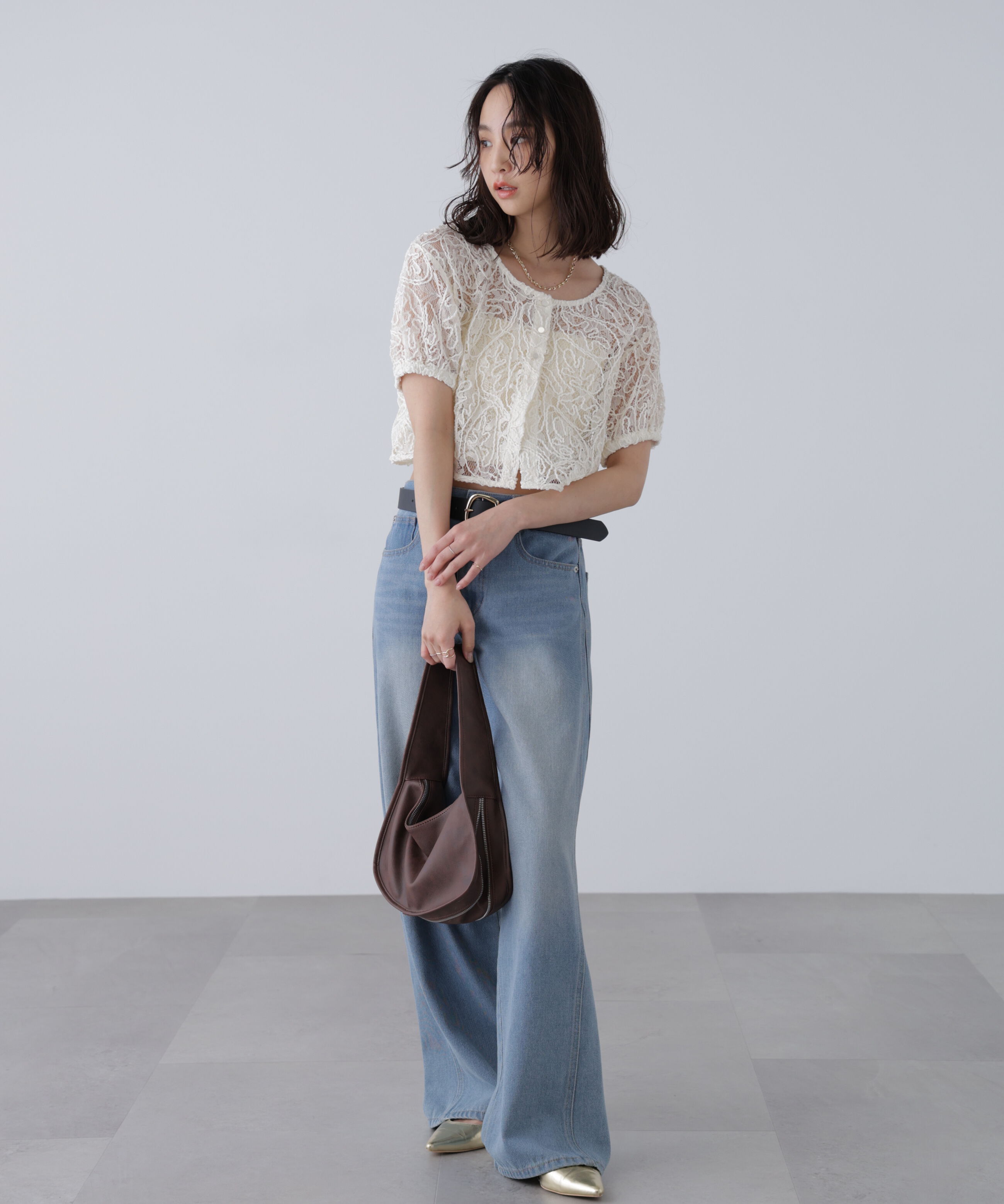  「レースコード刺繍前後2wayブラウス」|シャツ・ブラウス|