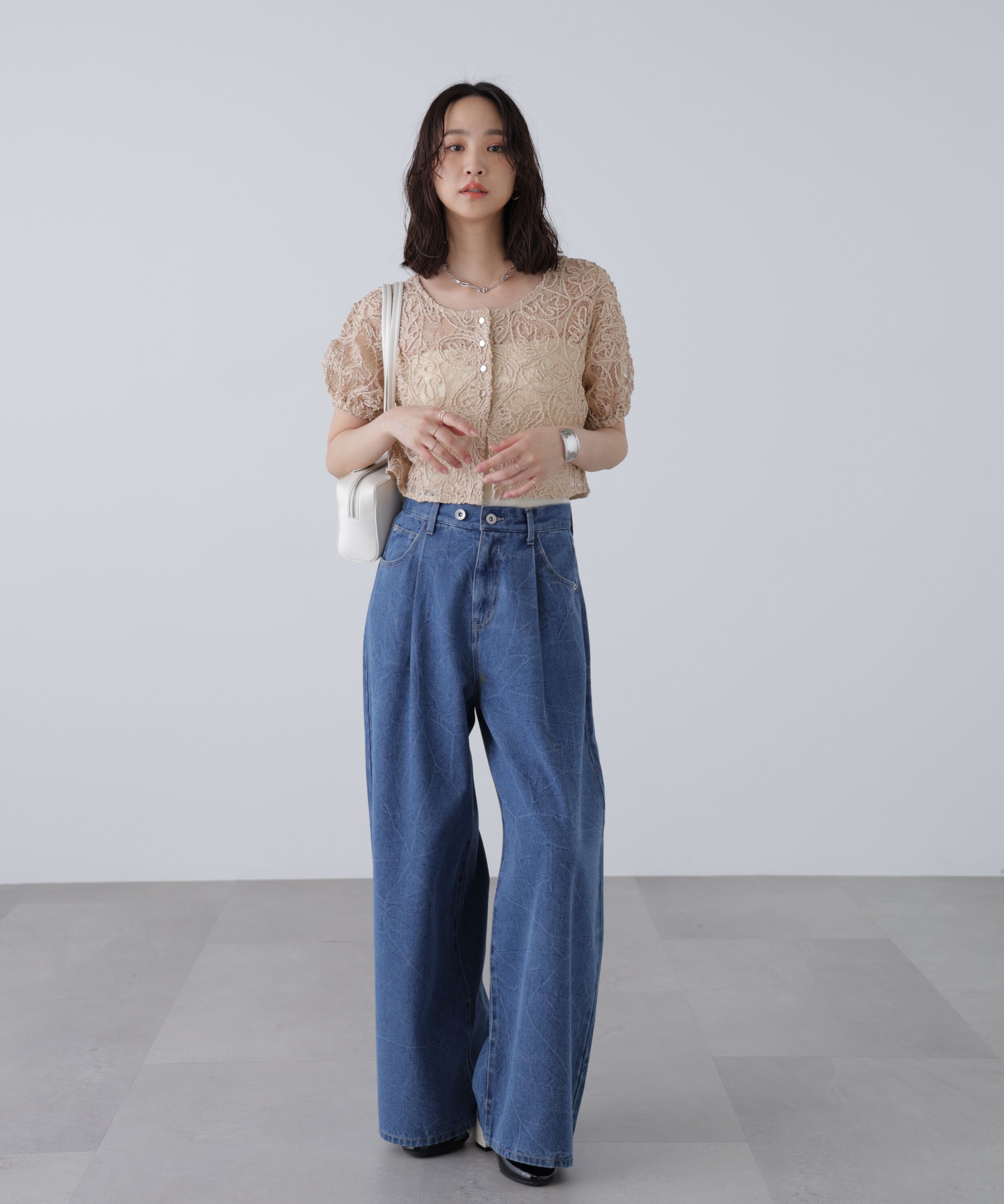  「レースコード刺繍前後2wayブラウス」|シャツ・ブラウス|