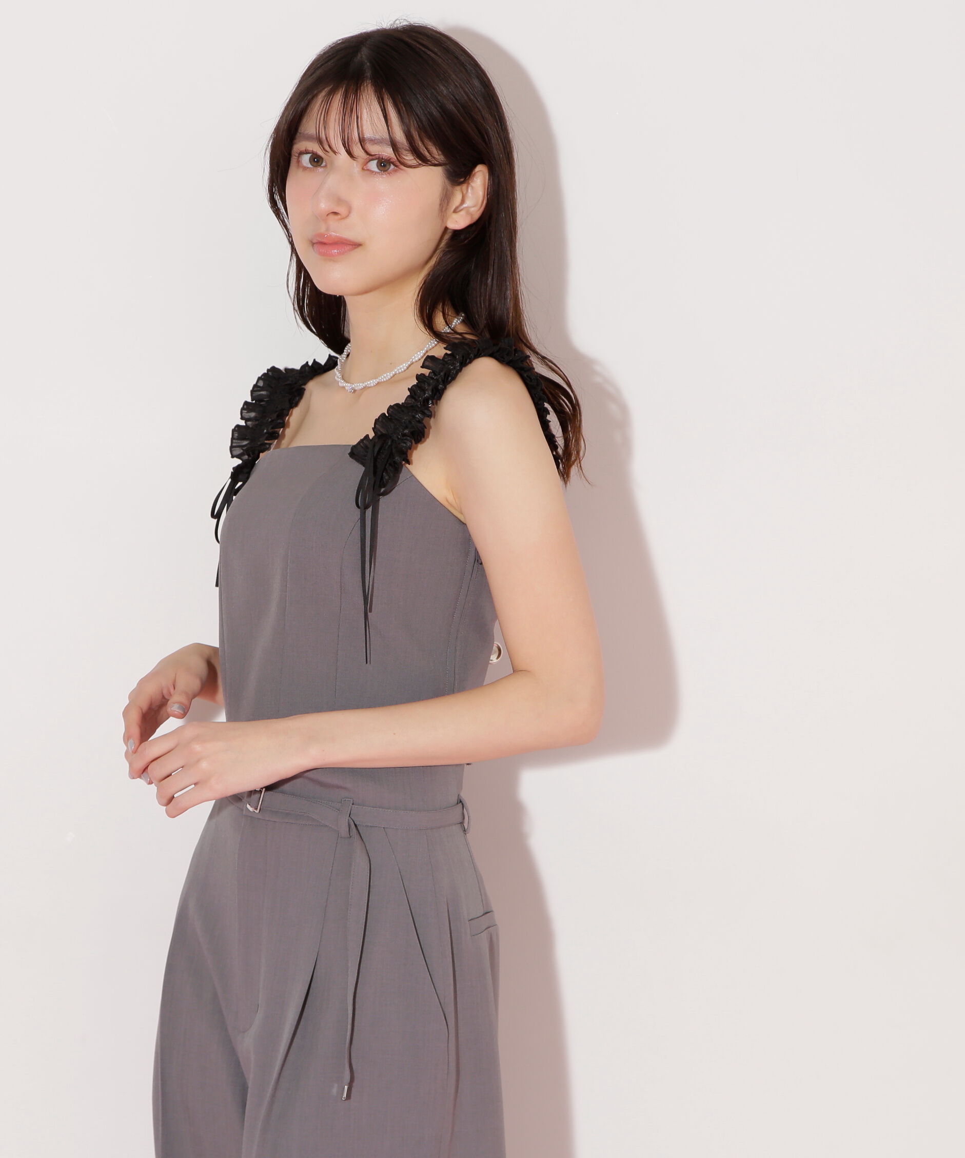  「〈セットアップ対応〉フリルショルダービスチェ」|シャツ・ブラウス|