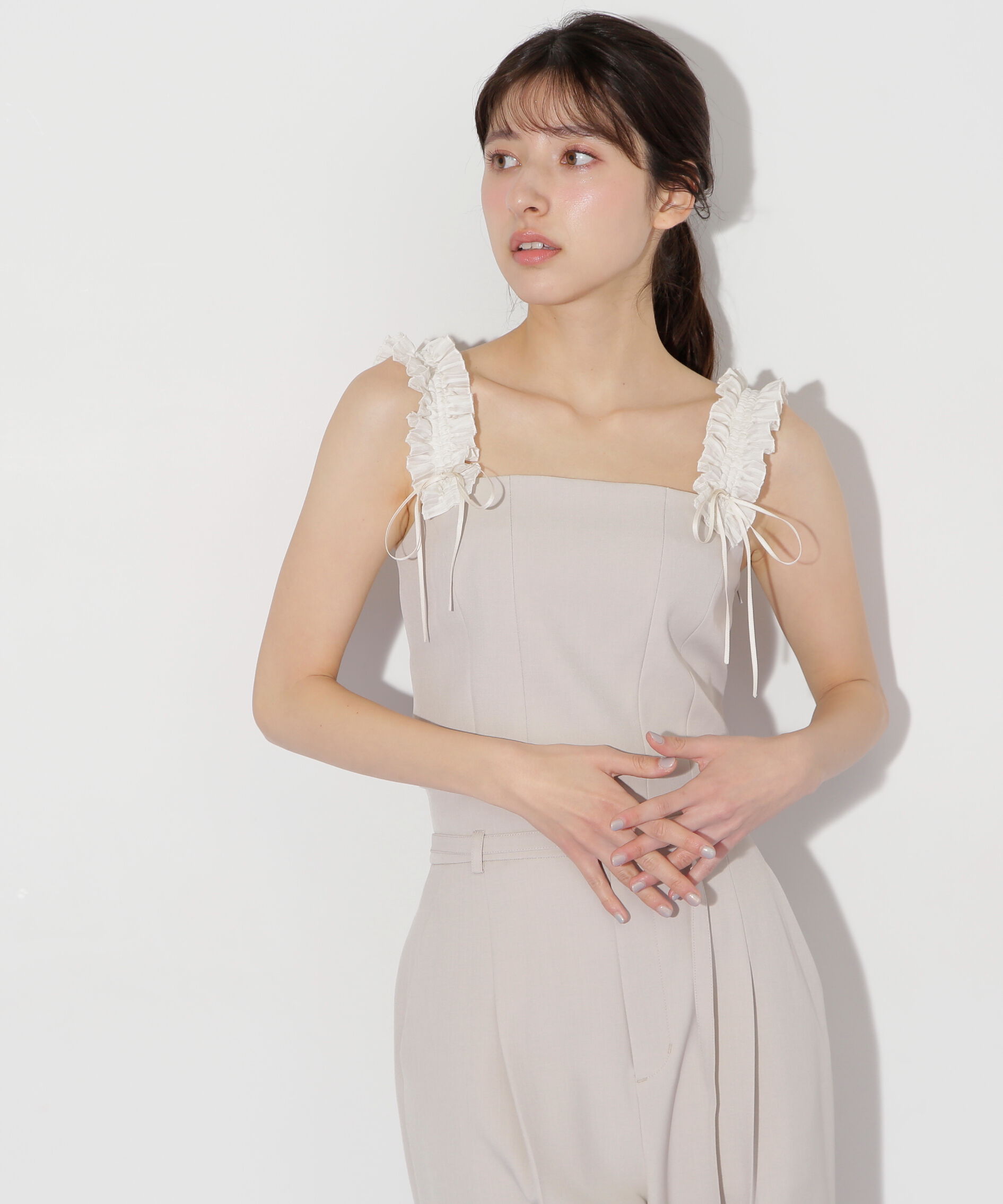  「〈セットアップ対応〉フリルショルダービスチェ」|シャツ・ブラウス|