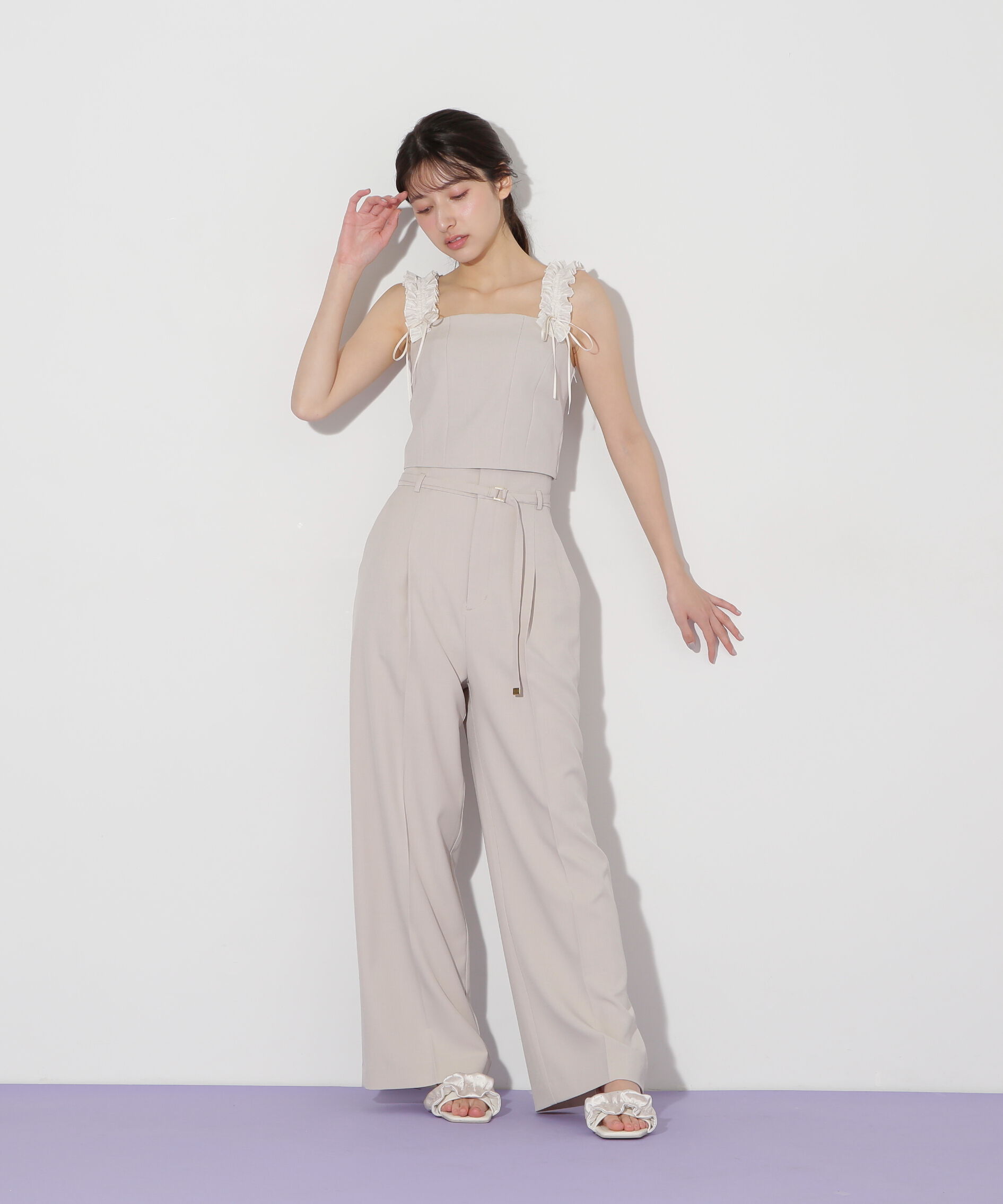  「〈セットアップ対応〉フリルショルダービスチェ」|シャツ・ブラウス|