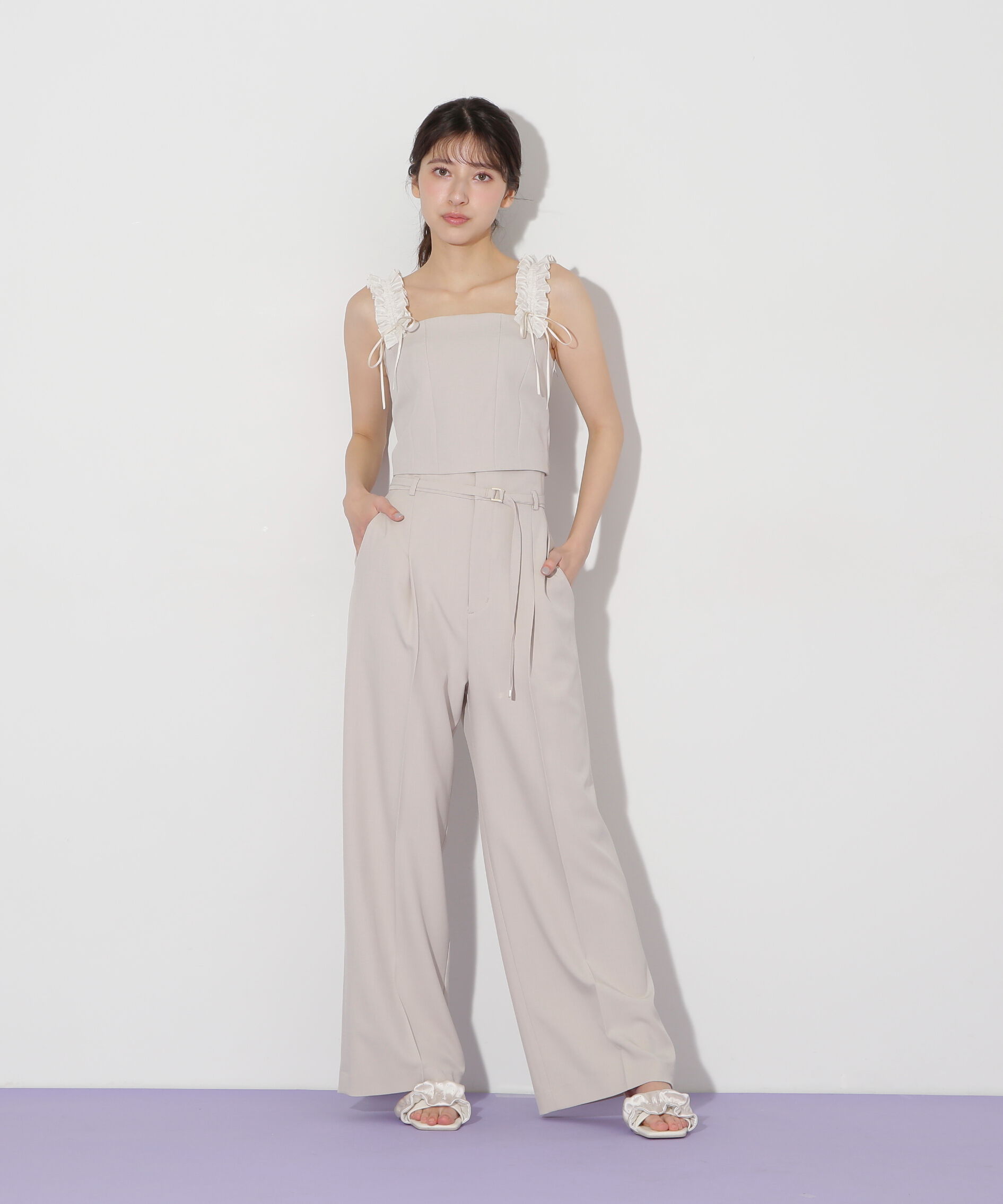  「〈セットアップ対応〉フリルショルダービスチェ」|シャツ・ブラウス|