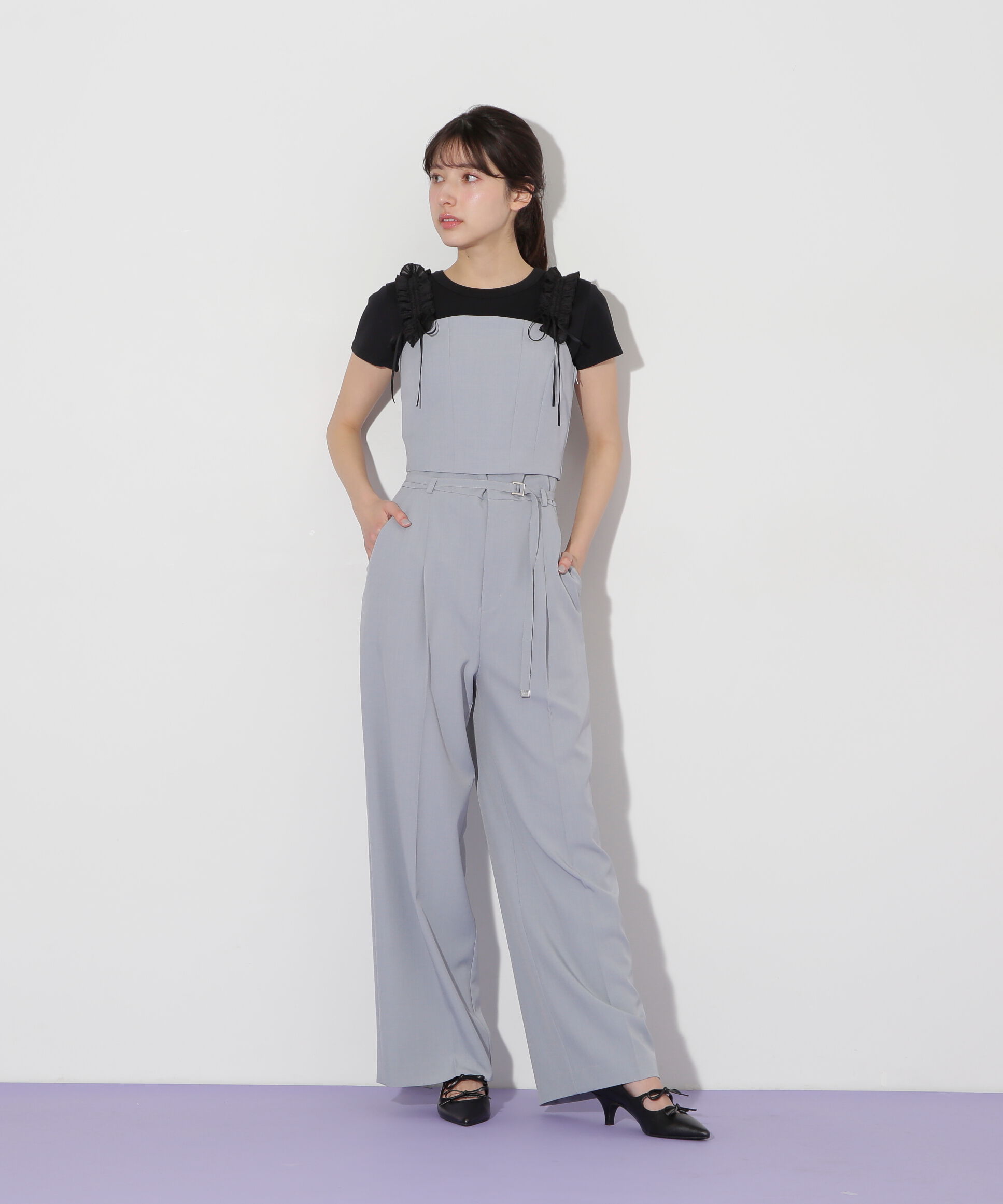  「〈セットアップ対応〉フリルショルダービスチェ」|シャツ・ブラウス|