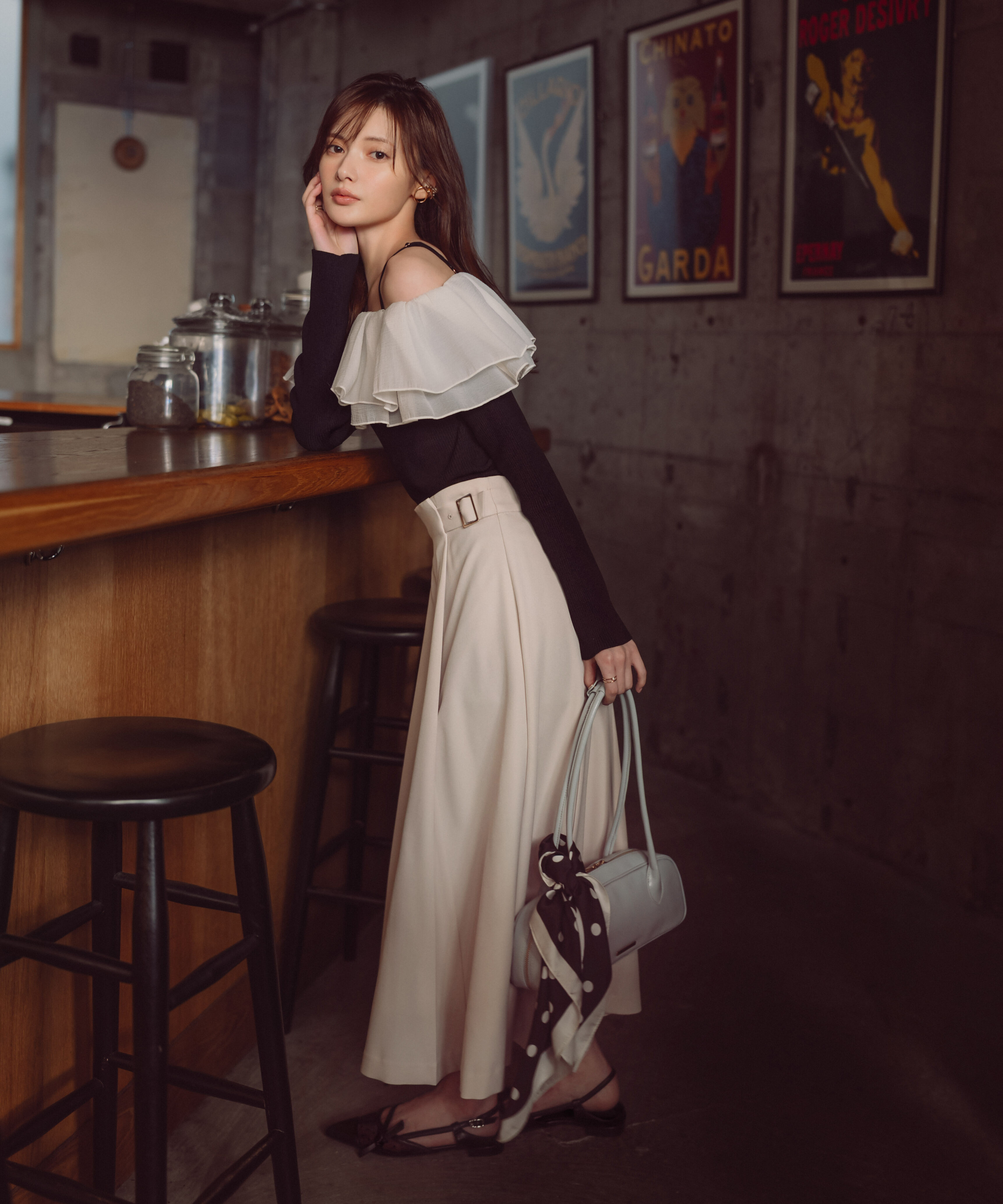 PROPORTION BODY DRESSING「サイドベルトフレアスカート　26SS」|スカート|ベージュ