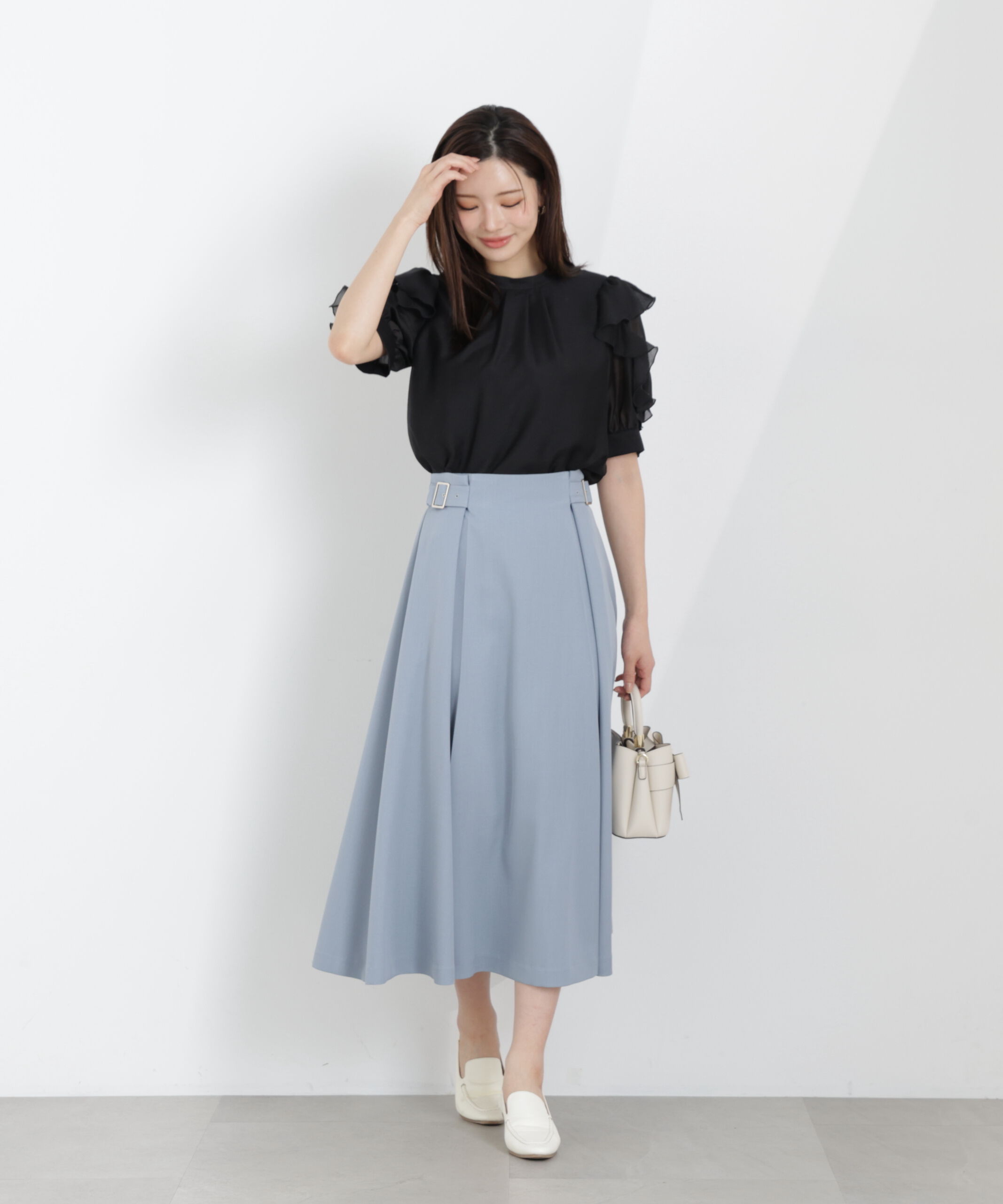 PROPORTION BODY DRESSING「サイドベルトフレアスカート　26SS」|スカート|