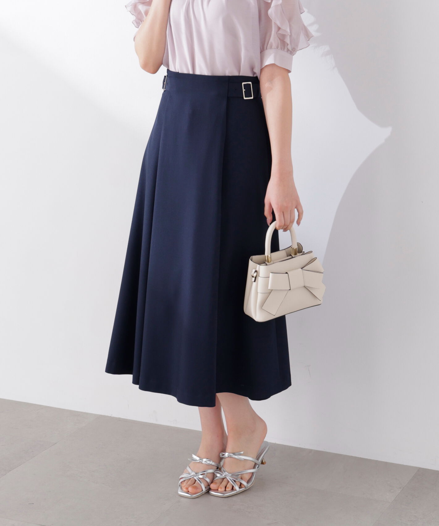 PROPORTION BODY DRESSING「サイドベルトフレアスカート　26SS」|スカート|