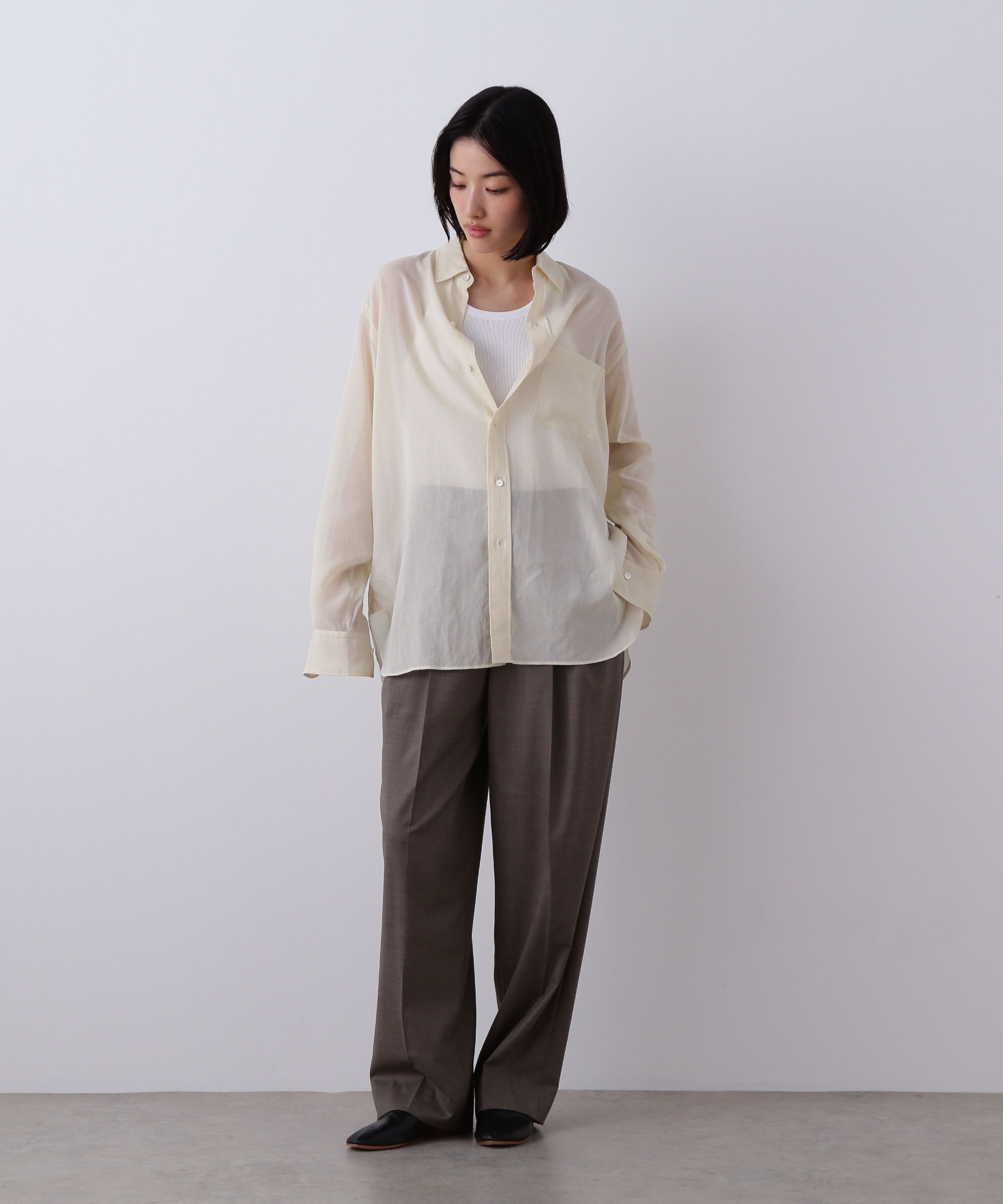 YLEVE 「YLEVE / COTTON VOILE LAWN LONG SLEEVE SHIRT」|シャツ・ブラウス|