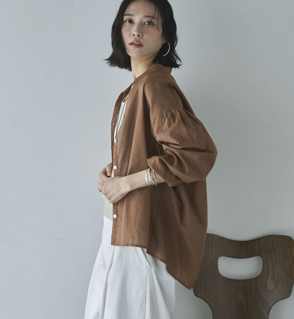 Doux archives「コットンリネン袖ボリュームシャツ」|シャツ・ブラウス|