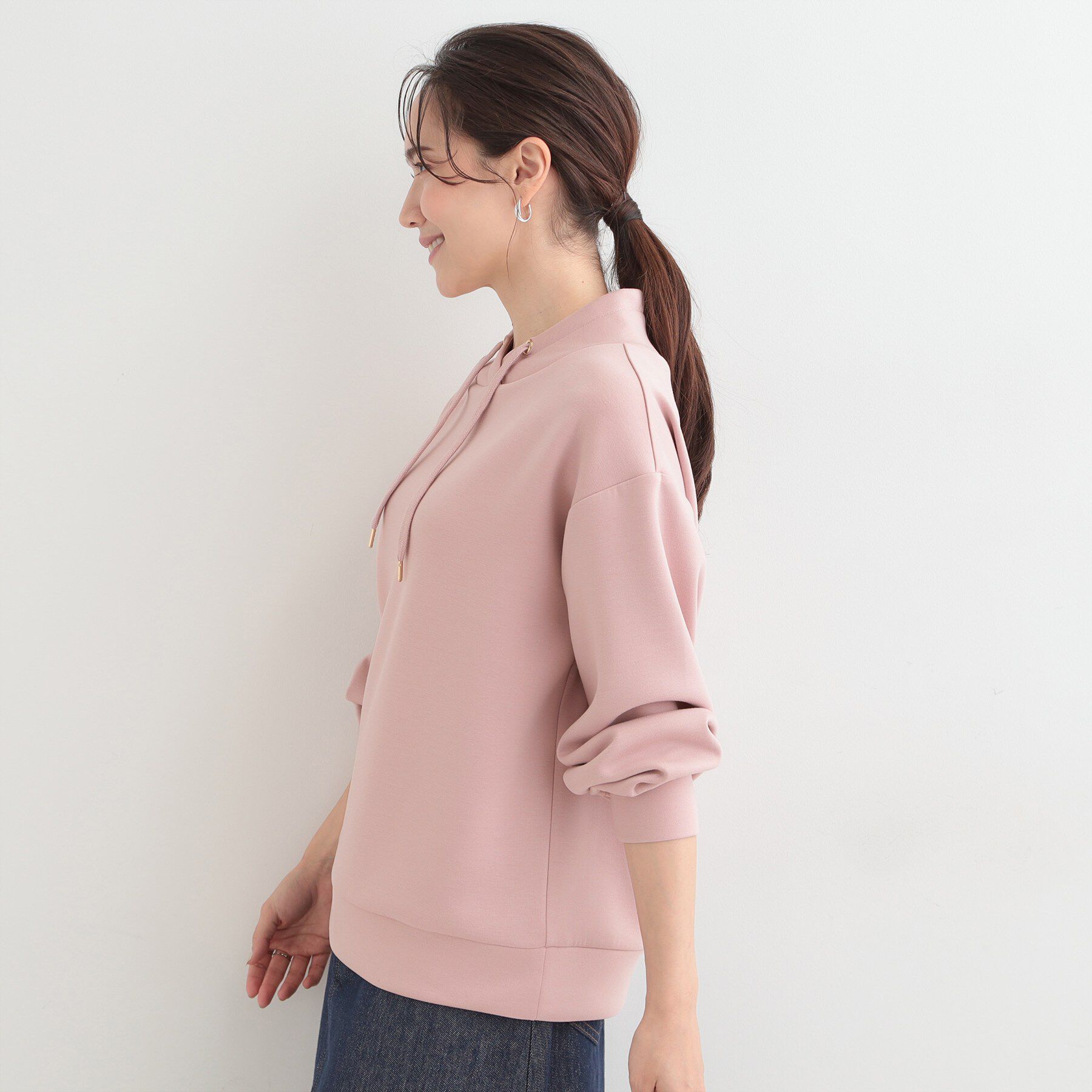 SHOO･LA･RUE「なめらかタッチ もちさら 大人のためのパーカ風トップス」|Tシャツ・カットソー|