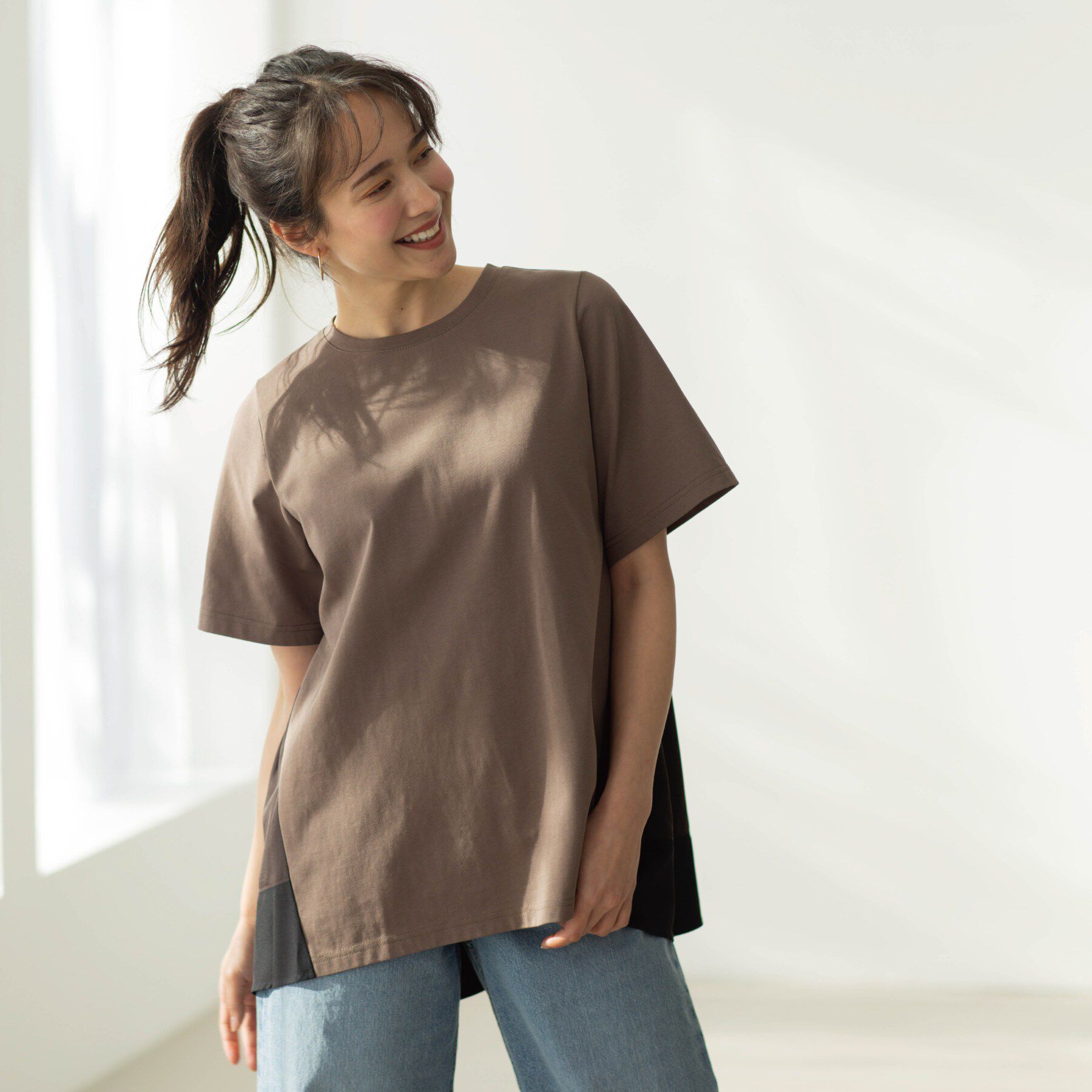 SHOO･LA･RUE「バックギャザーペプラムTシャツ」|Tシャツ・カットソー|