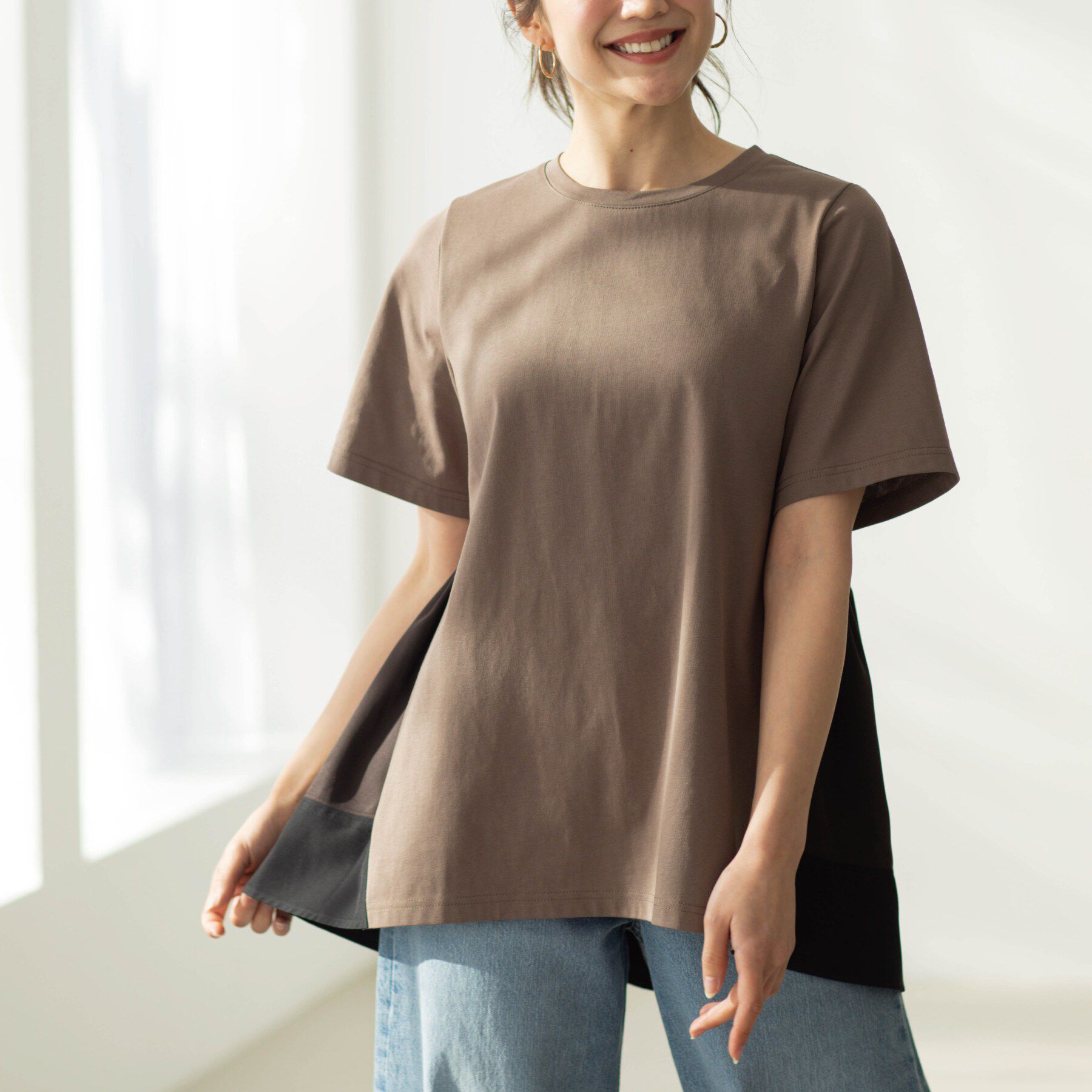 SHOO･LA･RUE「バックギャザーペプラムTシャツ」|Tシャツ・カットソー|