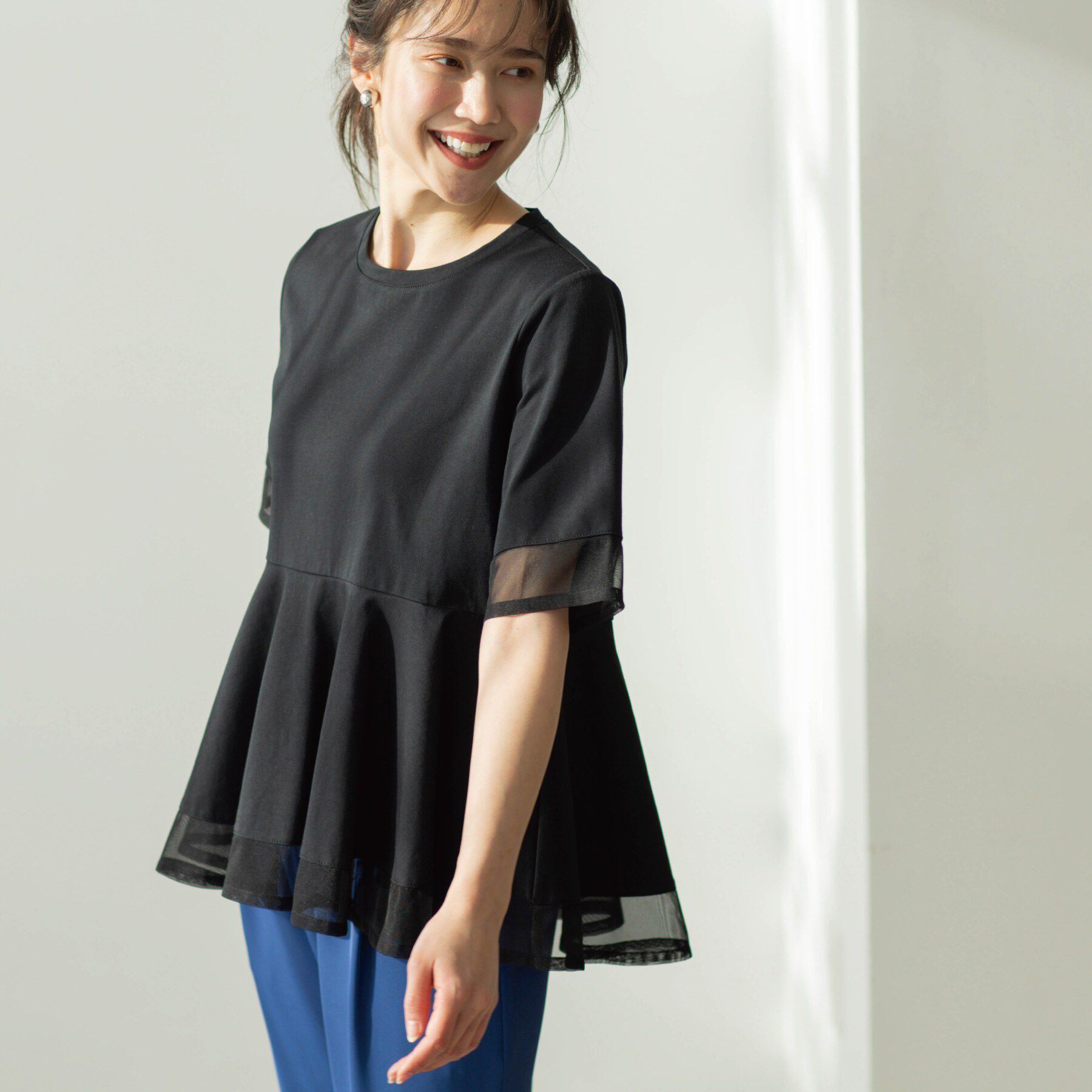 SHOO･LA･RUE「チュールレイヤードペプラムＴシャツ」|Tシャツ・カットソー|