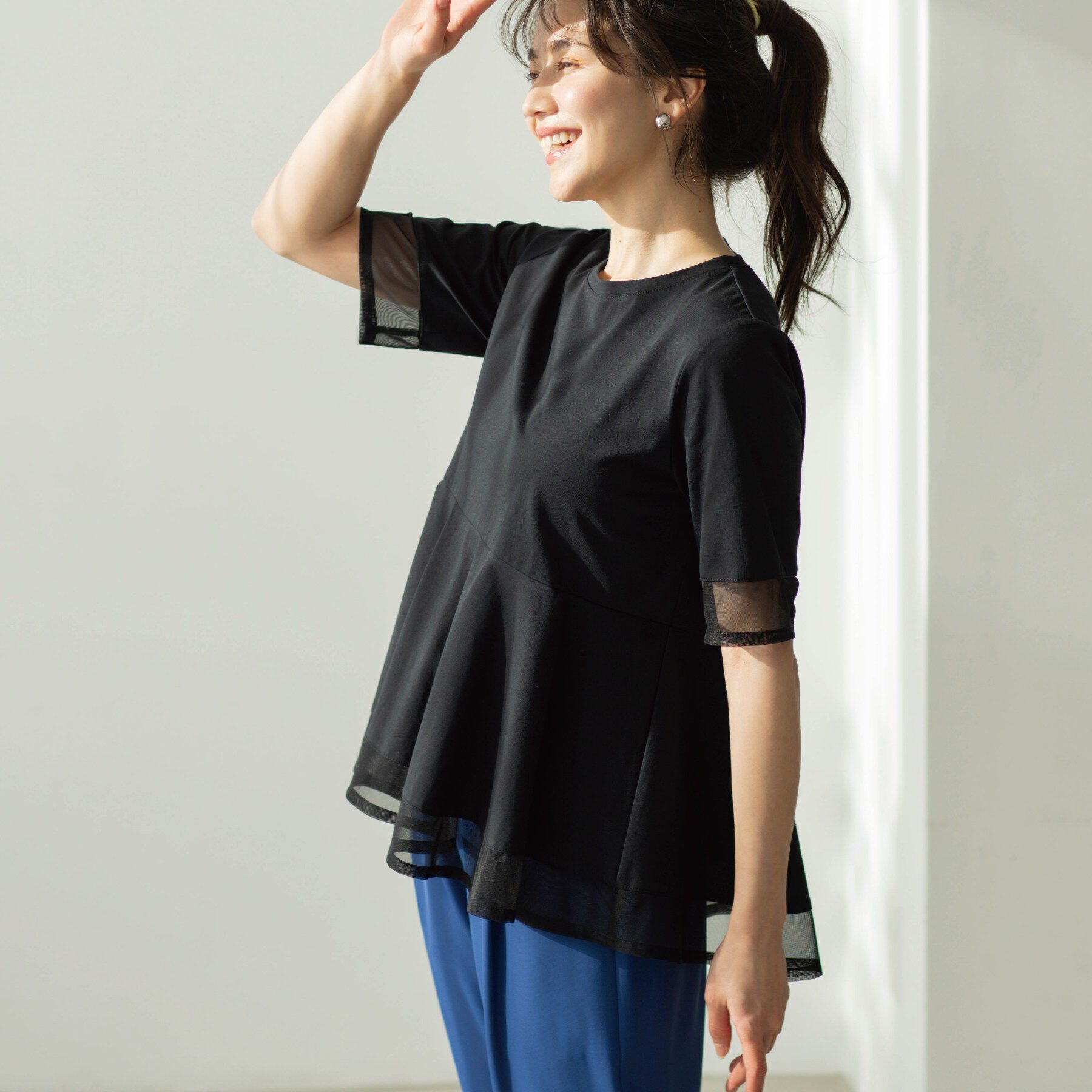 SHOO･LA･RUE「チュールレイヤードペプラムＴシャツ」|Tシャツ・カットソー|