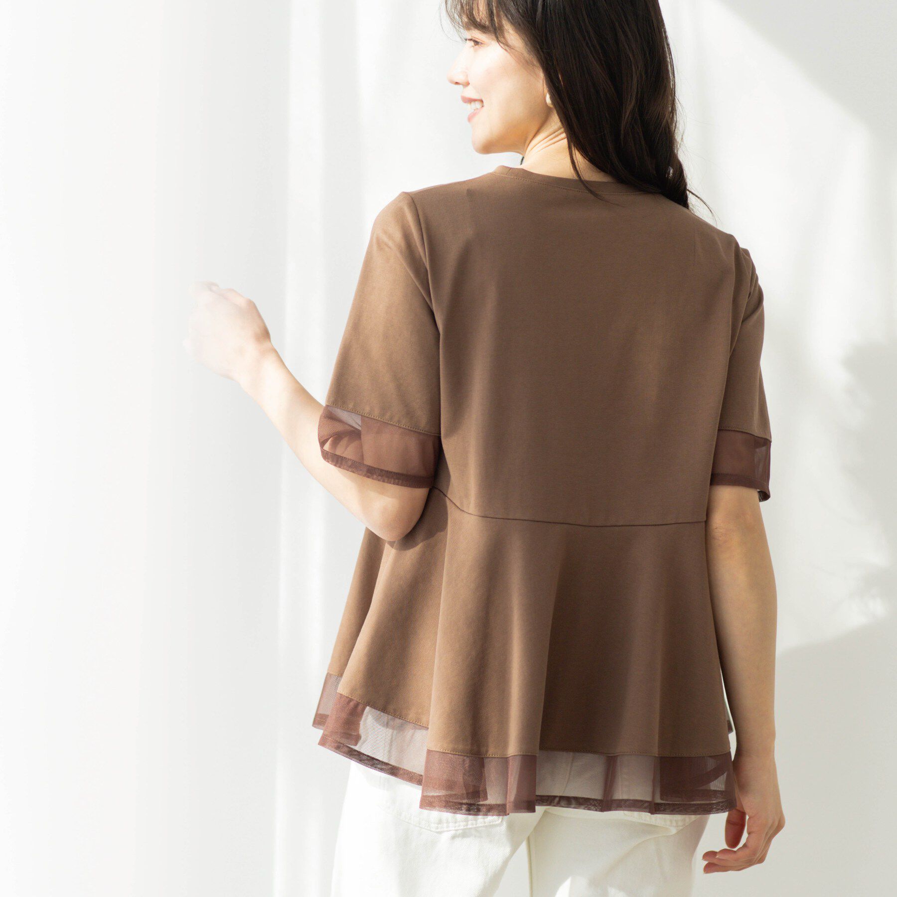 SHOO･LA･RUE「チュールレイヤードペプラムＴシャツ」|Tシャツ・カットソー|