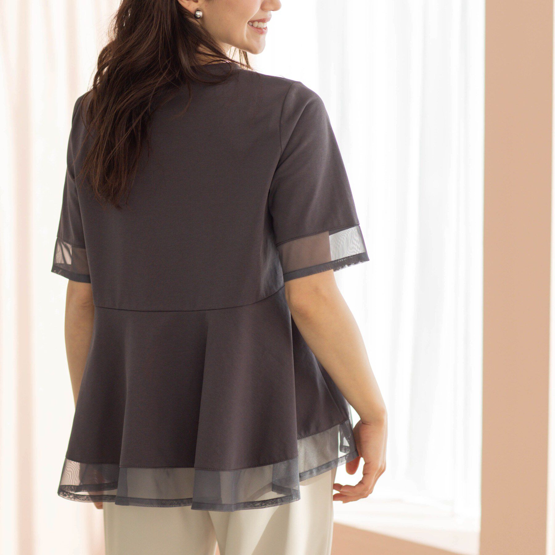 SHOO･LA･RUE「チュールレイヤードペプラムＴシャツ」|Tシャツ・カットソー|