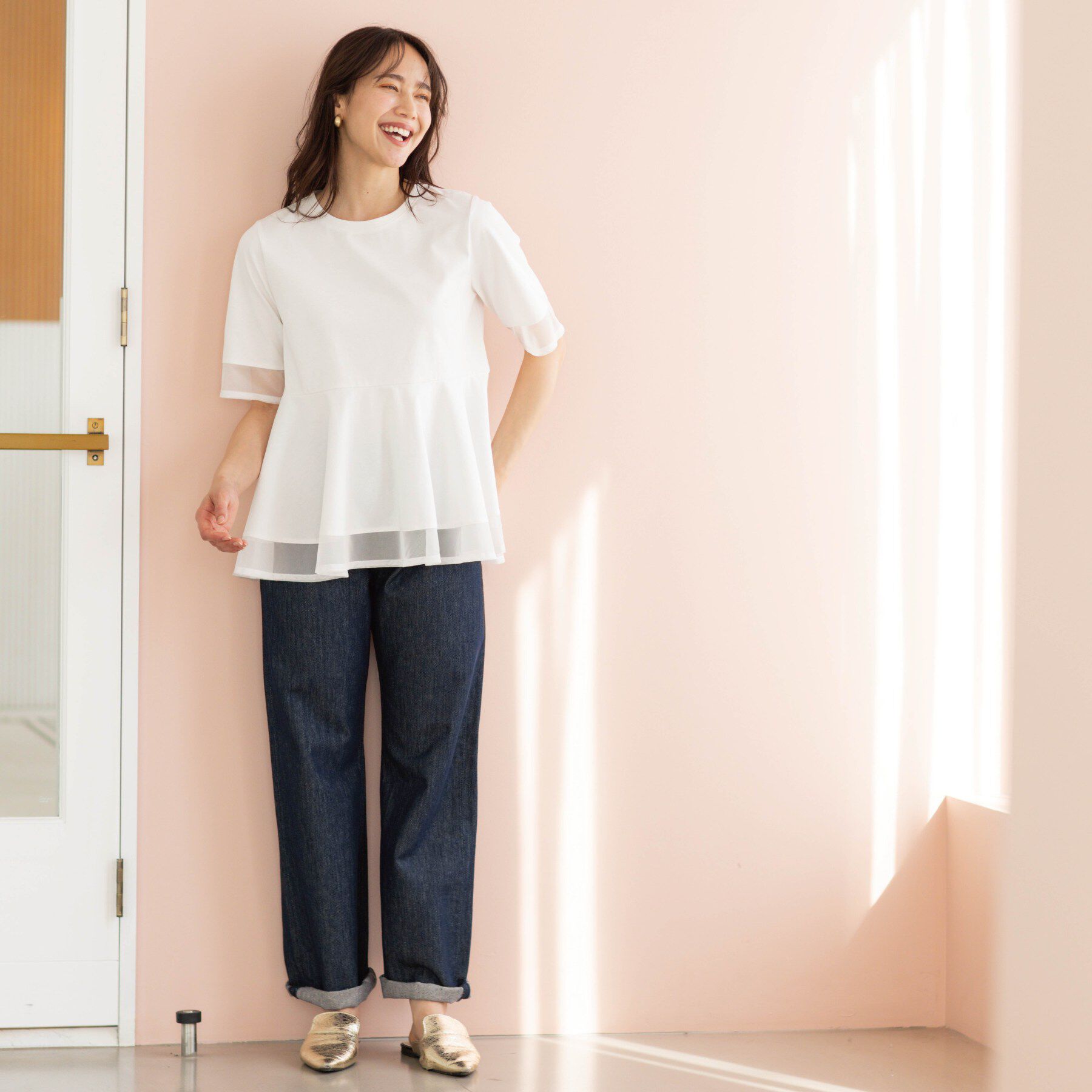 SHOO･LA･RUE「チュールレイヤードペプラムＴシャツ」|Tシャツ・カットソー|