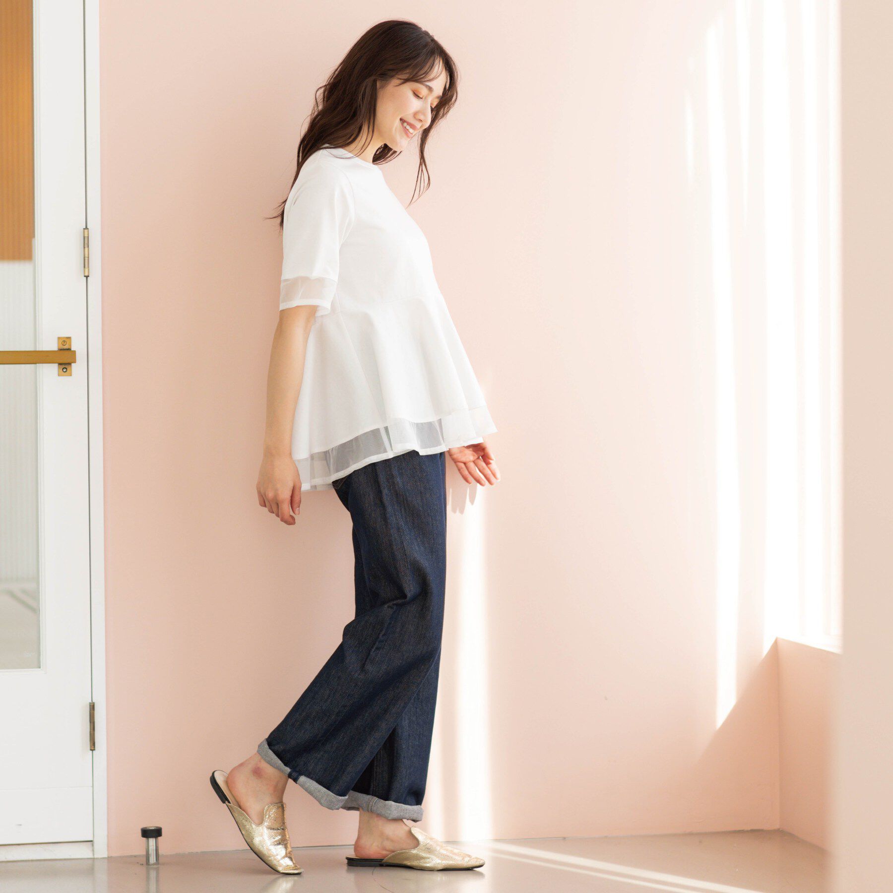 SHOO･LA･RUE「チュールレイヤードペプラムＴシャツ」|Tシャツ・カットソー|