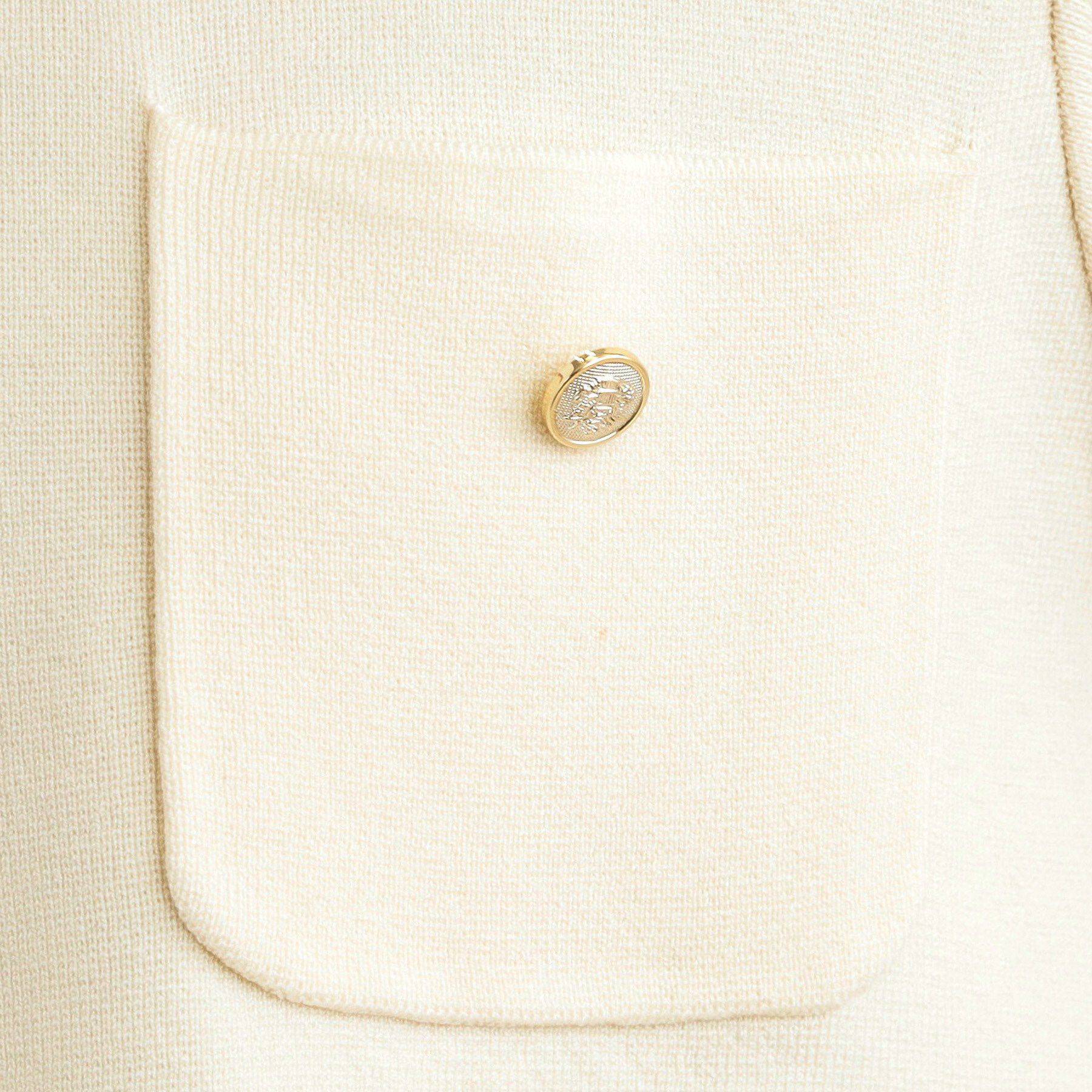 SHOO･LA･RUE「【S-LL/洗濯機可】金ボタン5分袖カーディガン」|カーディガン|