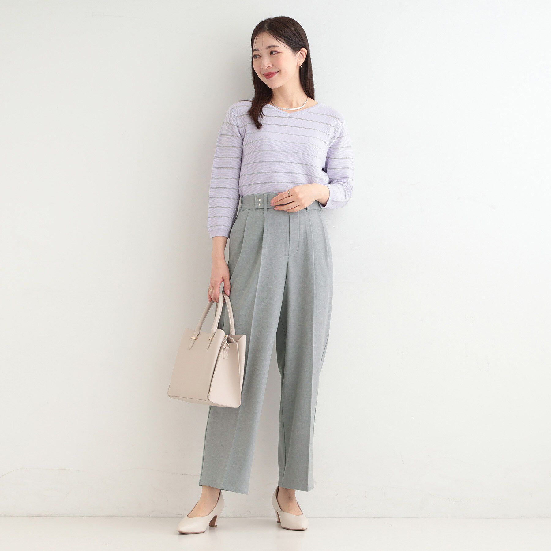 SHOO･LA･RUE「【着丈選べる/S-LL/洗濯機可】楽ちん&times;きれいみえ　ストレッチワイドパンツ」|その他|