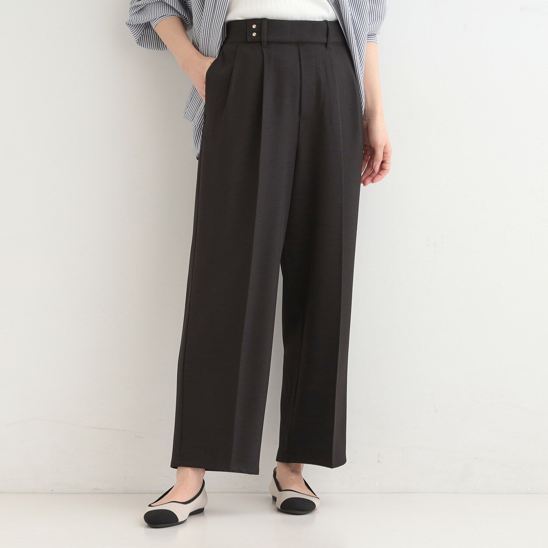 SHOO･LA･RUE「【着丈選べる/S-LL/洗濯機可】楽ちん&times;きれいみえ　ストレッチワイドパンツ」|その他|