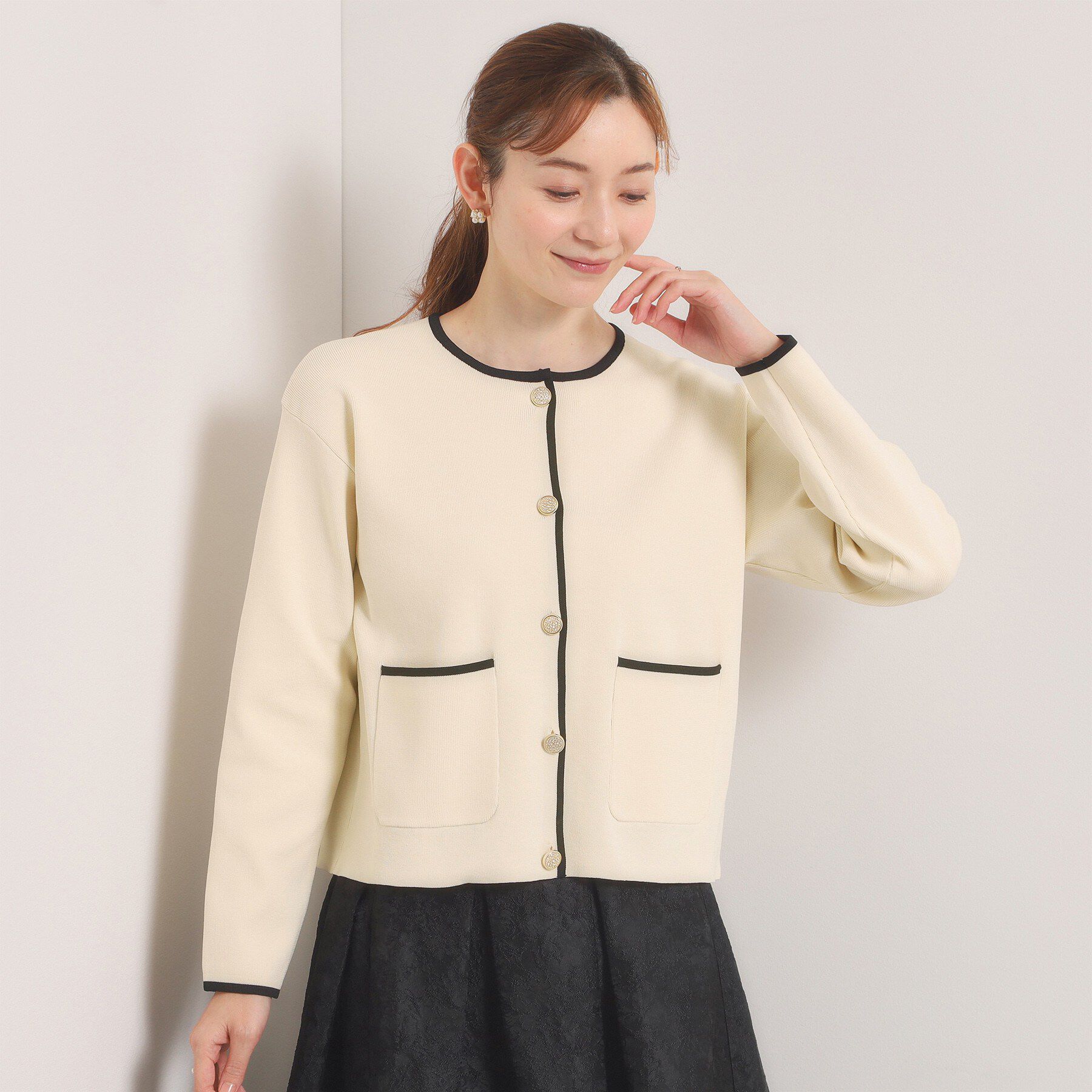 ITS&rsquo;DEMO「【入卒／手洗い可】配色ニットカーディガン」|カーディガン|