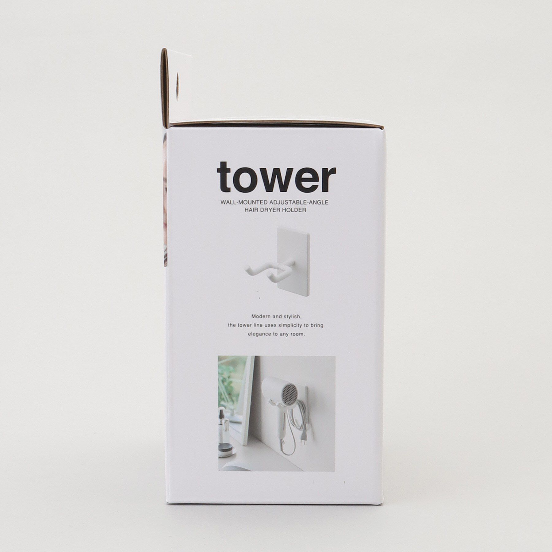 212 KITCHEN STORE「角度調節ドライヤーホルダー 石こうボード壁対応 WH 山崎実業 ＜tower  タワー＞」|食器・キッチングッズ|