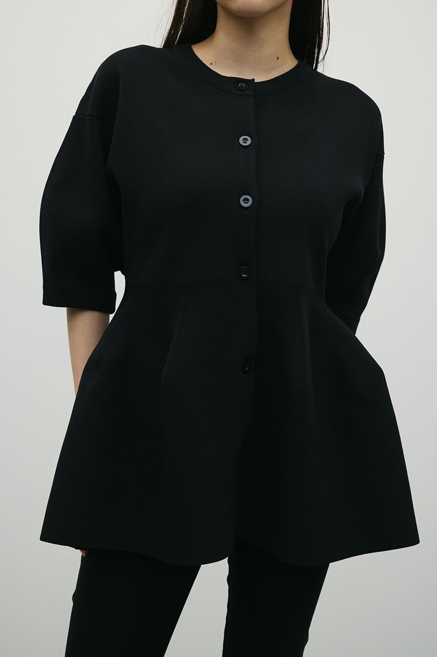 STYLEMIXER「ペプラムフォルムスリーブカーデ」|ニット・セーター|BLK