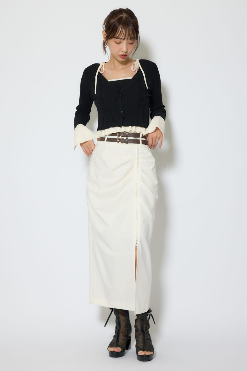 rienda「ダブルウエストデザインロングスカート」|スカート|