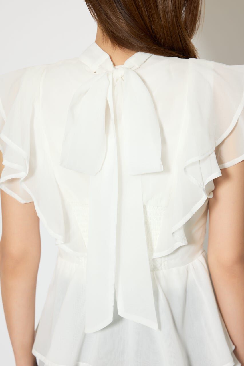 rienda「バックリボンフリルブラウス」|シャツ・ブラウス|