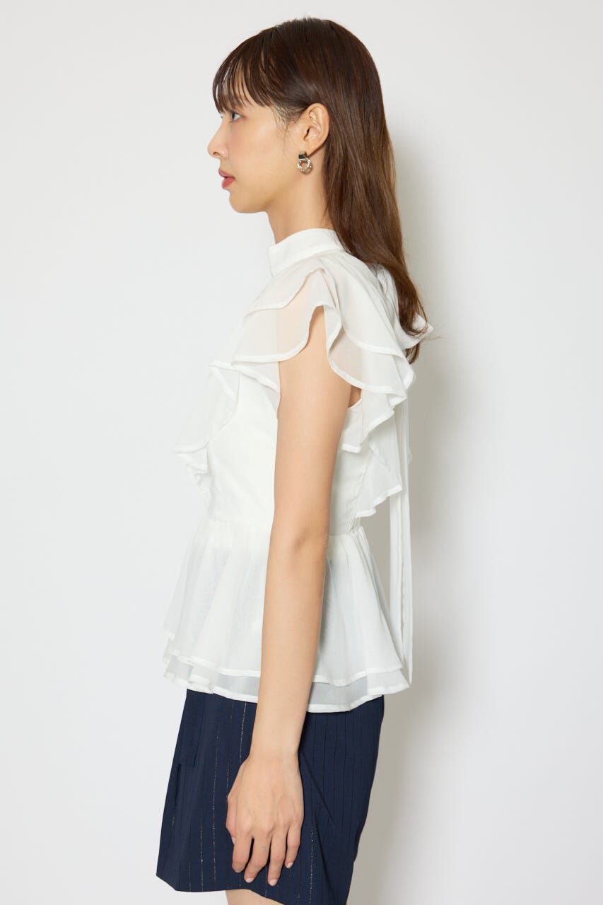 rienda「バックリボンフリルブラウス」|シャツ・ブラウス|