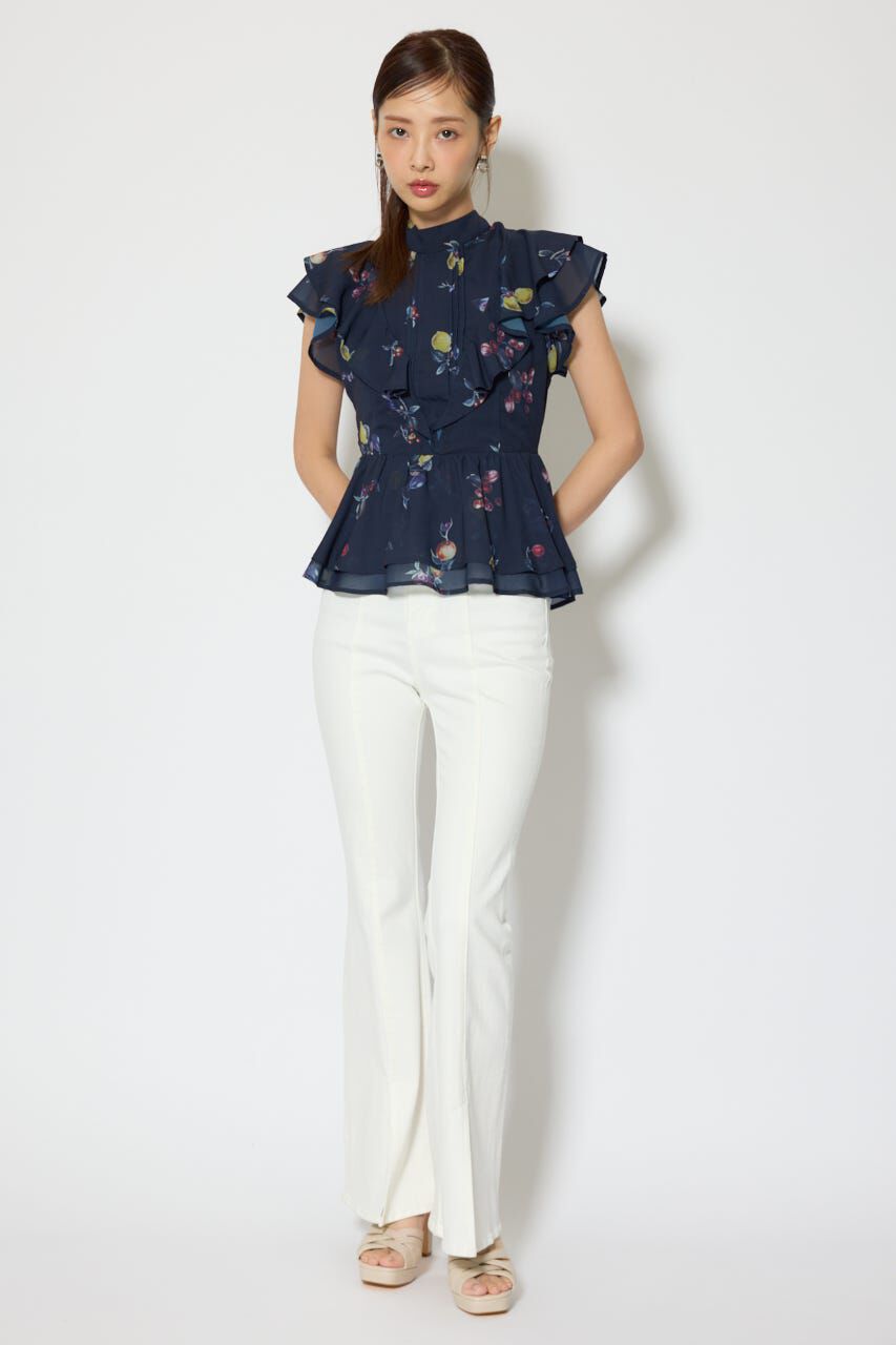 rienda「バックリボンフリルブラウス」|シャツ・ブラウス|