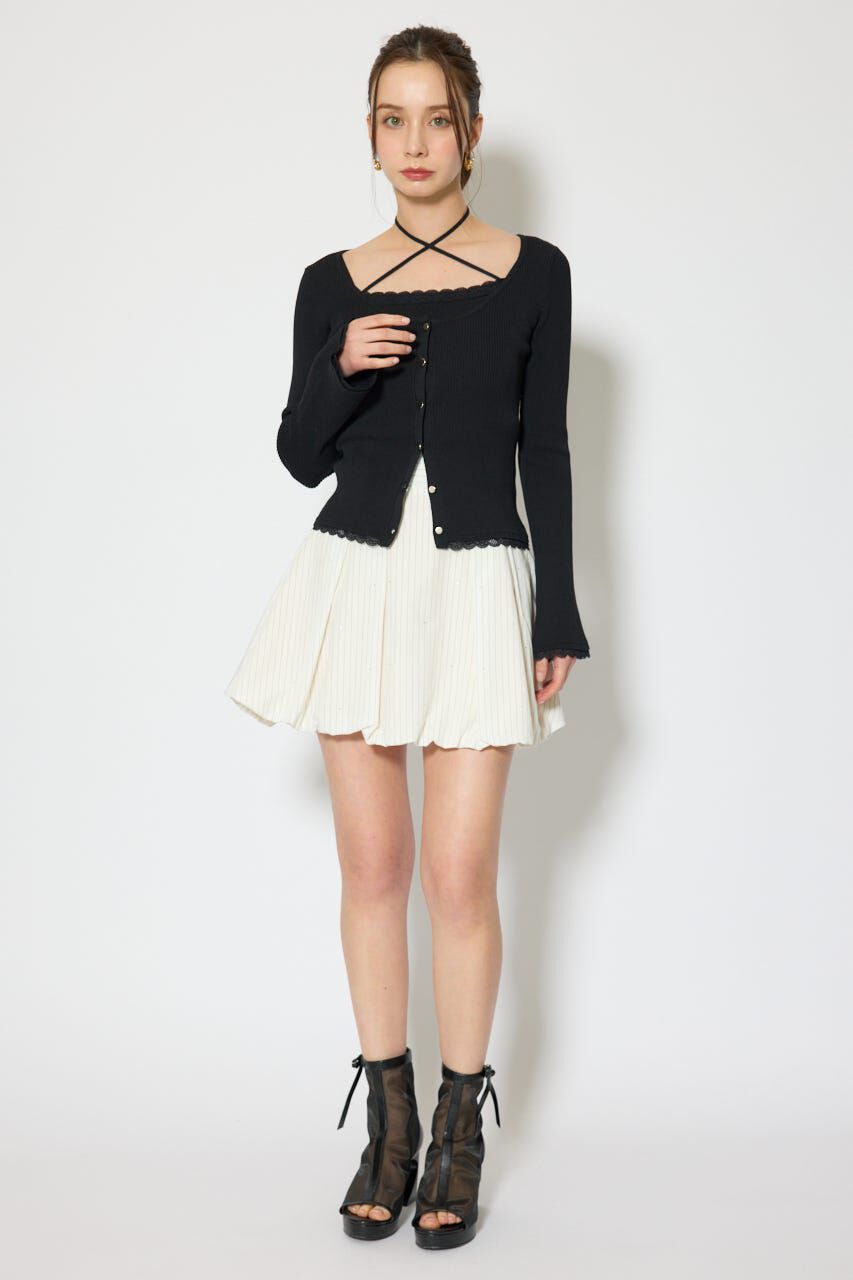 rienda「レースディティールニットカーディガンセット」|ニット・セーター|