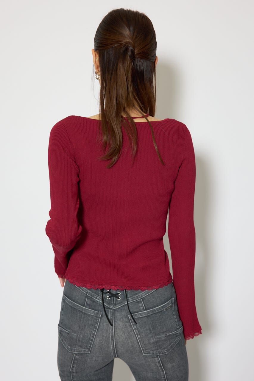 rienda「レースディティールニットカーディガンセット」|ニット・セーター|