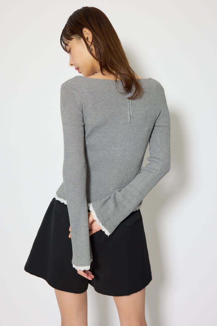 rienda「レースディティールニットカーディガンセット」|ニット・セーター|