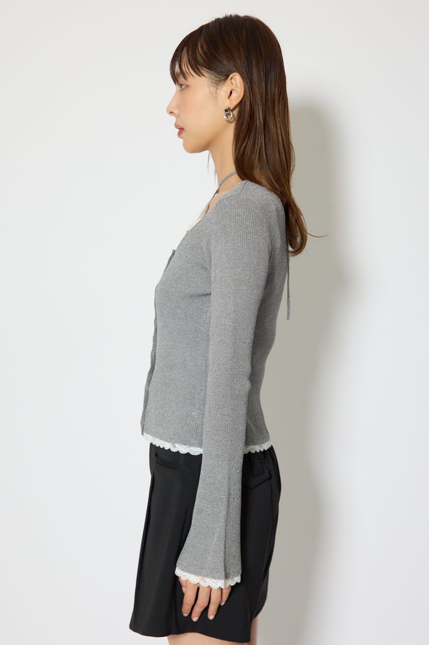 rienda「レースディティールニットカーディガンセット」|ニット・セーター|