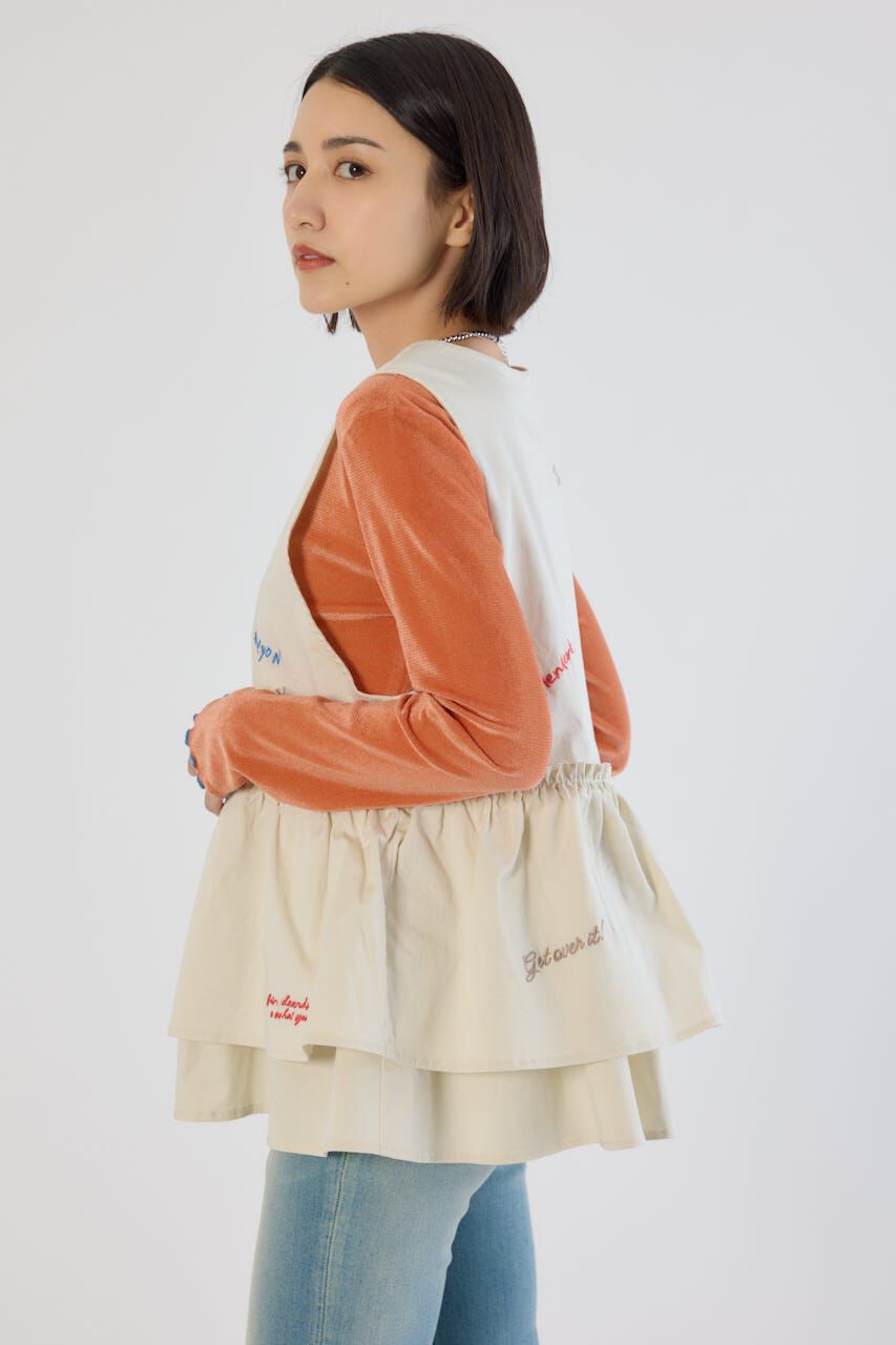 RODEO CROWNS「embroideryフロントジップベスト」|ダウンベスト・ベスト|