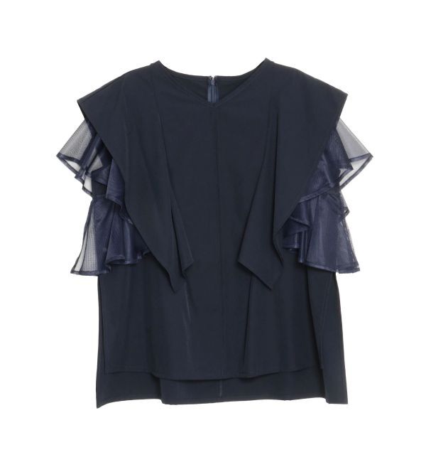 ELENDEEK「MESH LAYERED SLEEVE BL」|シャツ・ブラウス|