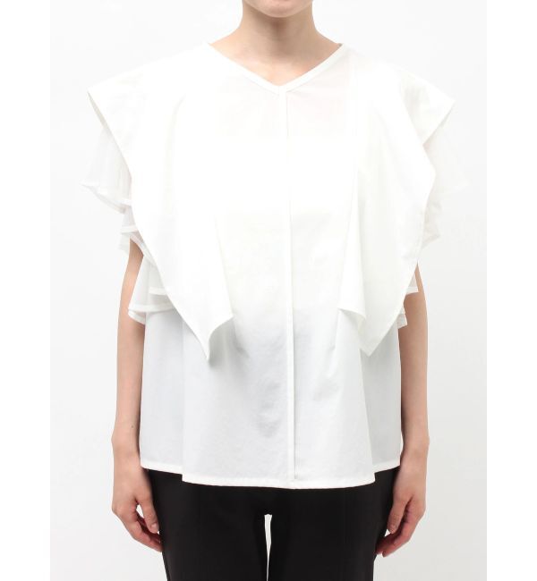 ELENDEEK「MESH LAYERED SLEEVE BL」|シャツ・ブラウス|