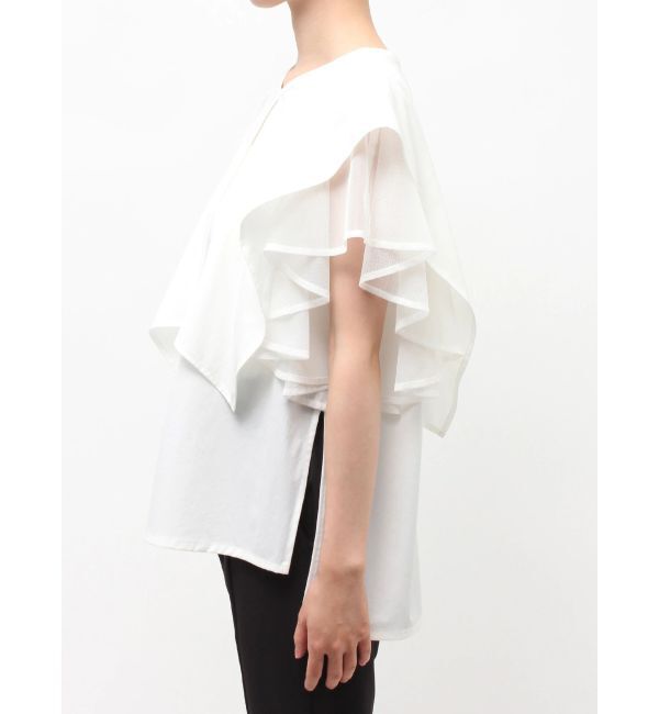 ELENDEEK「MESH LAYERED SLEEVE BL」|シャツ・ブラウス|