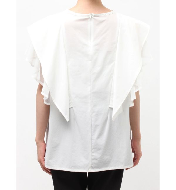 ELENDEEK「MESH LAYERED SLEEVE BL」|シャツ・ブラウス|