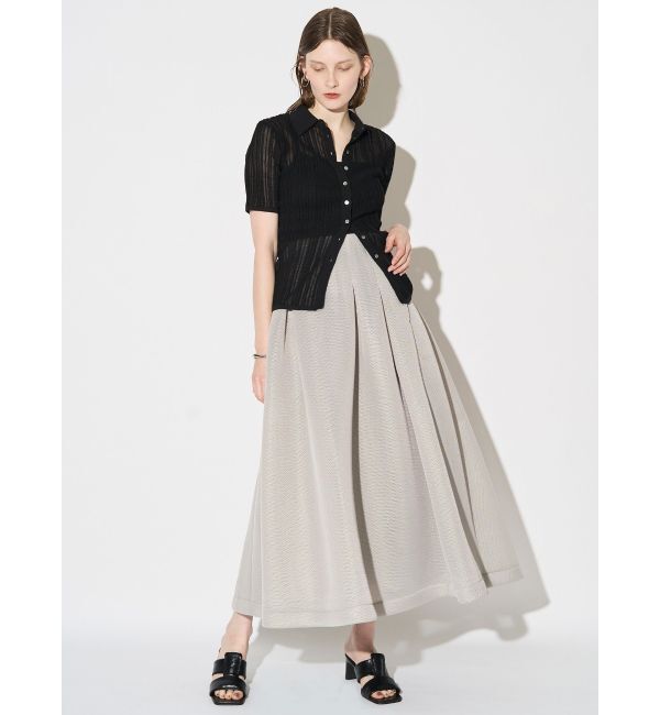 ELENDEEK「MESH BONDING FLARED SK」|スカート|