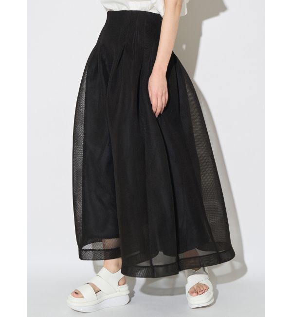 ELENDEEK「MESH BONDING FLARED SK」|スカート|