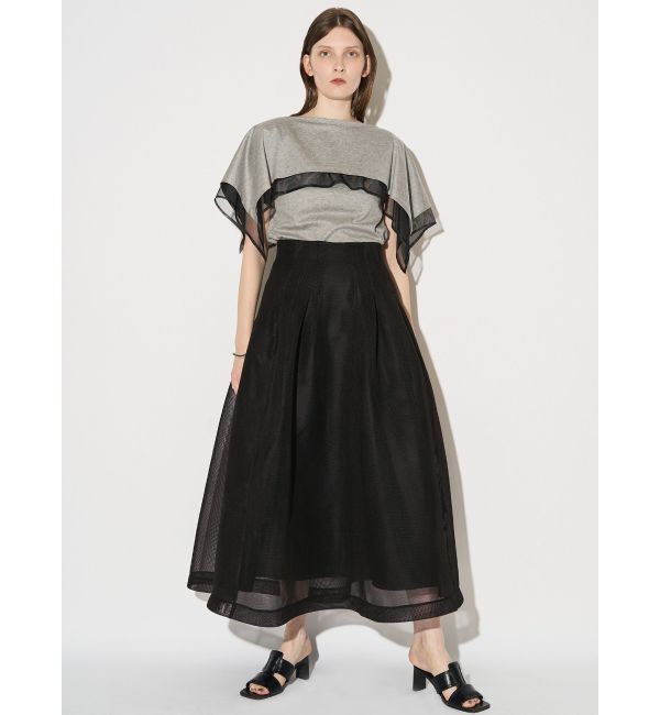 ELENDEEK「MESH BONDING FLARED SK」|スカート|