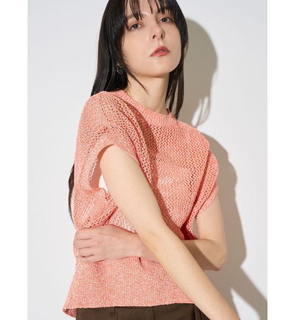 ELENDEEK「MELANGE MESH KT」|ニット・セーター|ピンク