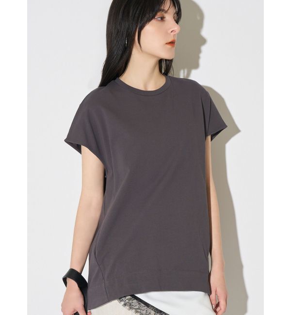 ELENDEEK「TUCK HEM LOOSE CS」|Tシャツ・カットソー|チャコールグレー
