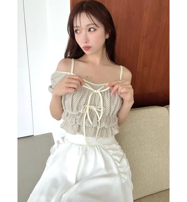 RESEXXY「ダブルリボンクロップドトップス」|Tシャツ・カットソー|