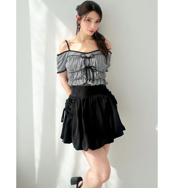 RESEXXY「ダブルリボンクロップドトップス」|Tシャツ・カットソー|