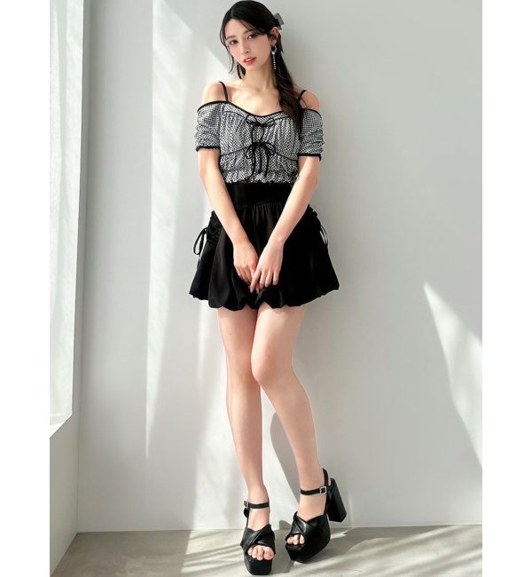 RESEXXY「ダブルリボンクロップドトップス」|Tシャツ・カットソー|