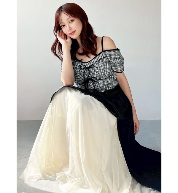 RESEXXY「ダブルリボンクロップドトップス」|Tシャツ・カットソー|